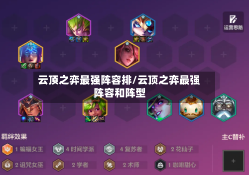云顶之弈最强阵容排/云顶之弈最强阵容和阵型