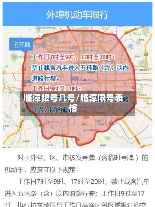临漳限号几号/临漳限号表格