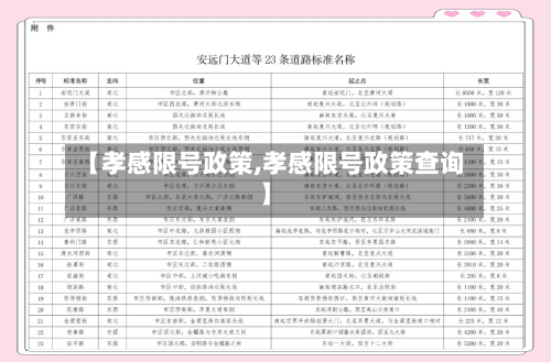 【孝感限号政策,孝感限号政策查询】