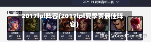 2017lpl阵容(2017lpl夏季赛最佳阵容)