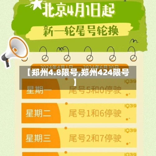 【郑州4.8限号,郑州424限号】