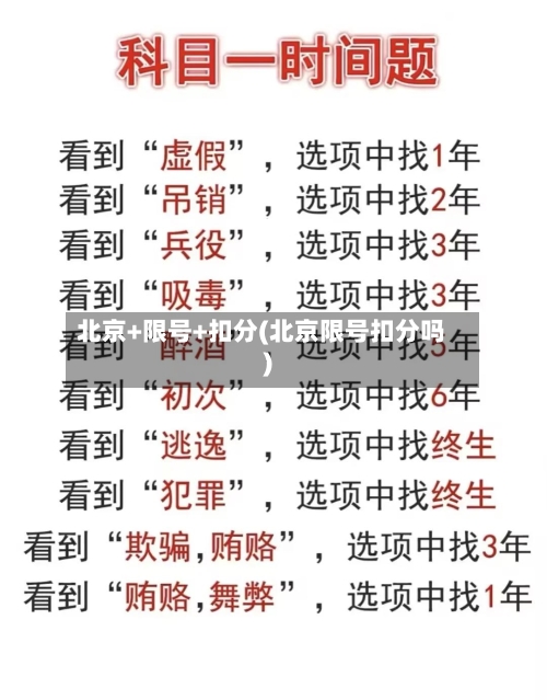 北京+限号+扣分(北京限号扣分吗)
