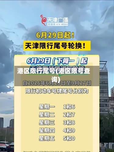 港区限行尾号(港区限号查询)