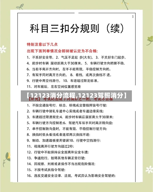 【12123消分流程,12123驾照消分】