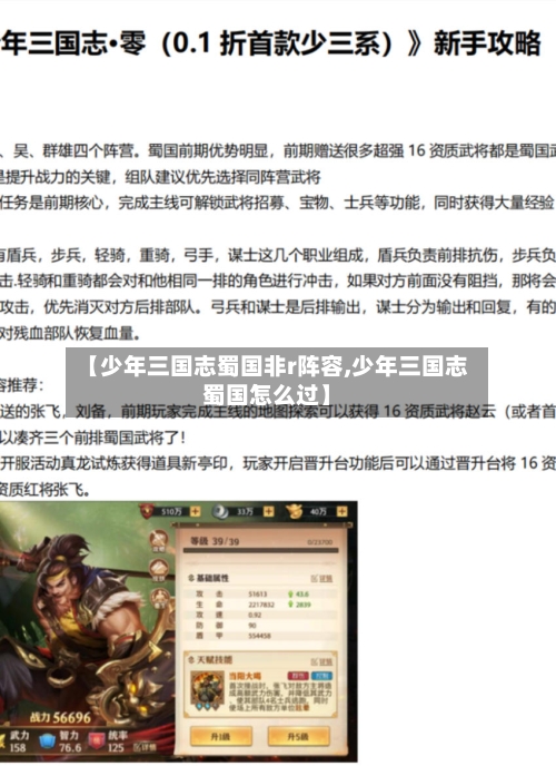 【少年三国志蜀国非r阵容,少年三国志蜀国怎么过】