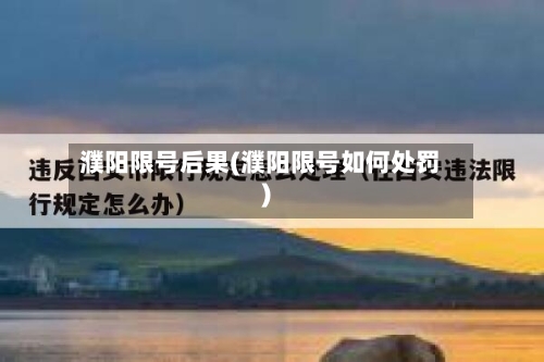 濮阳限号后果(濮阳限号如何处罚)