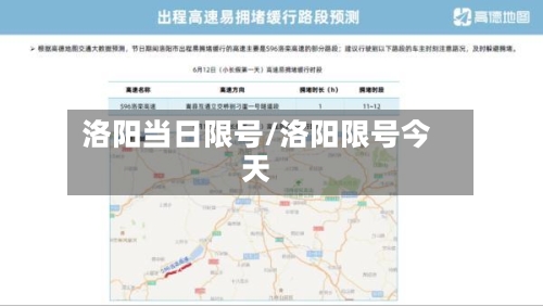 洛阳当日限号/洛阳限号今天