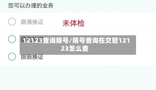 12123查询限号/限号查询在交管12123怎么查