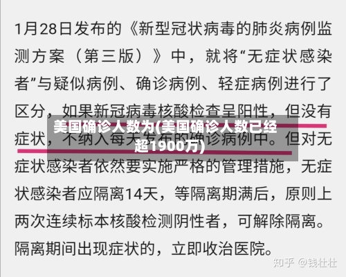 美国确诊人数为(美国确诊人数已经超1900万)