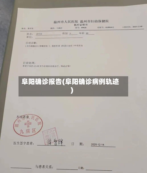 阜阳确诊报告(阜阳确诊病例轨迹)