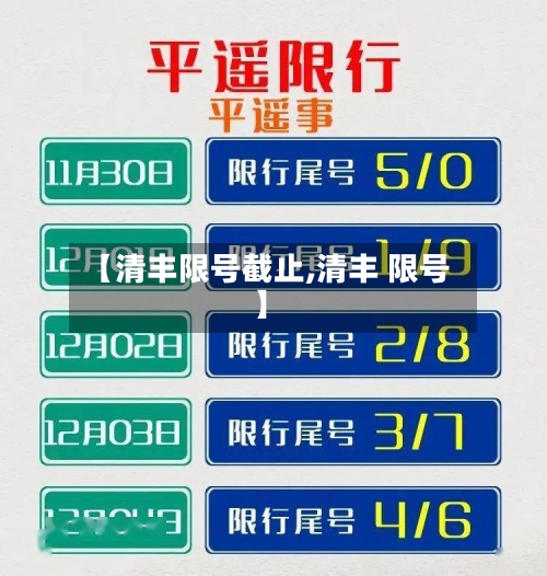 【清丰限号截止,清丰 限号】