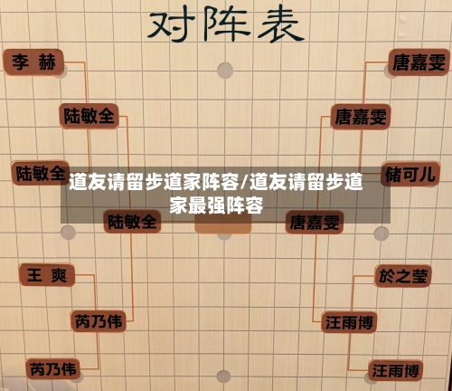 道友请留步道家阵容/道友请留步道家最强阵容