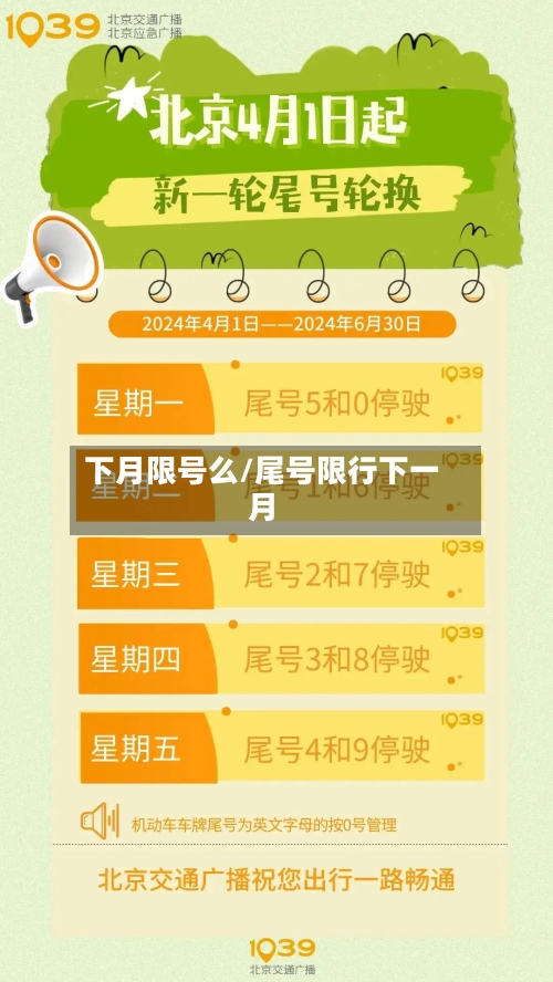 下月限号么/尾号限行下一月