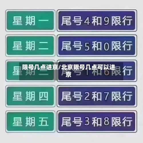 限号几点进京/北京限号几点可以进京