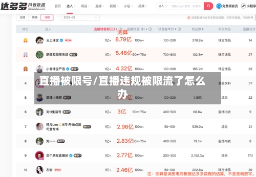 直播被限号/直播违规被限流了怎么办
