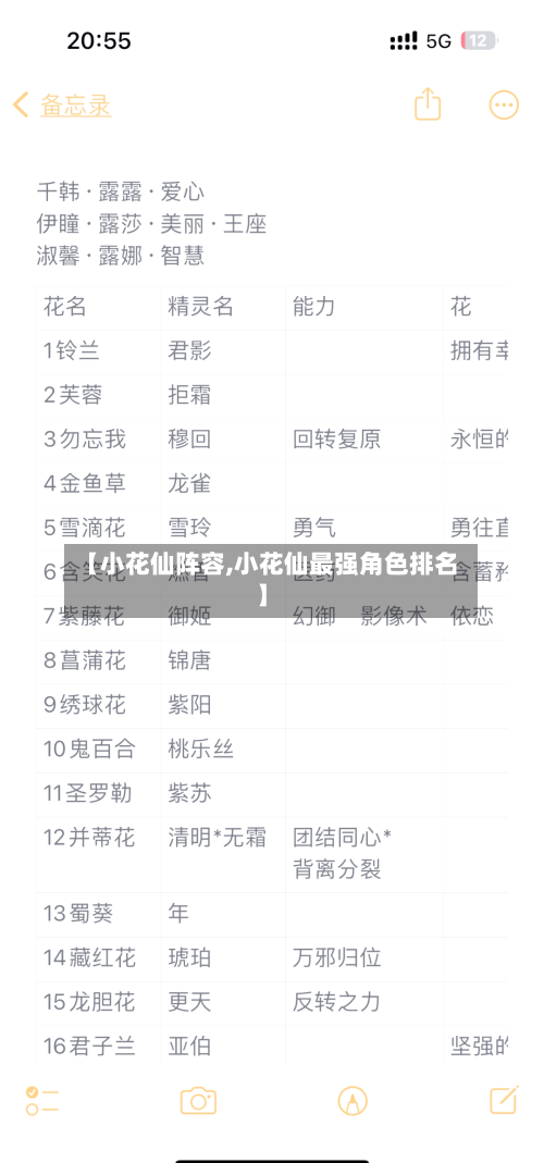 【小花仙阵容,小花仙最强角色排名】