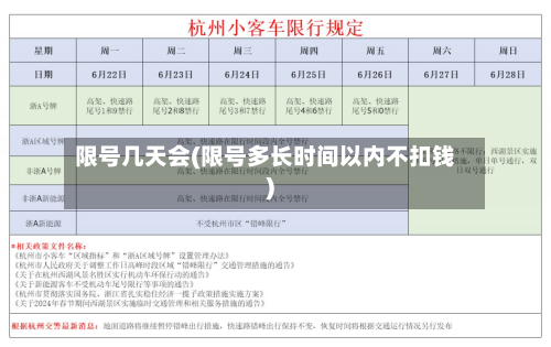 限号几天会(限号多长时间以内不扣钱)
